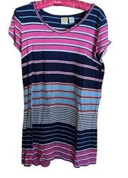 C&C California medium multicolor striped short sleeve shirt dress