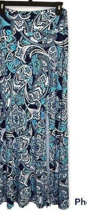 Women’s Blue Paisley Maxi Skirt Size Medium