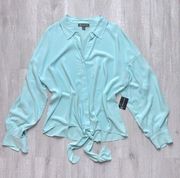 Blue INC Long Sleeve Button Down Shirt L