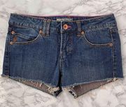 Volcom Blue Dark Wash Custom Cutoff Denim Jean Shorts 7