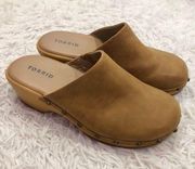 Torrid Wooden Heel Clog Nubuck Brown Size 8WW