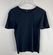 Ann Taylor Women's Crewneck Pullover T-Shirt Short Sleeve Navy Blue Size XS