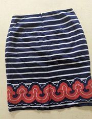 Vineyard Vines size 00 embroidered striped pencil skirt