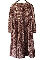 Wonderly Women Dress Size Petite Large Boho Floral Peasant Long Sleeve NWT