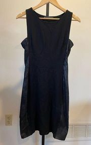 Velvet by Graham & Spencer black stretchy mini dress faux suede detail size M