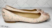 Longchamp Calf Hair Leather Animal Print Ballet Sandal EU 37 Pink Silver