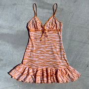 Y2K  Orange Zebra Stripes Lingerie Slip