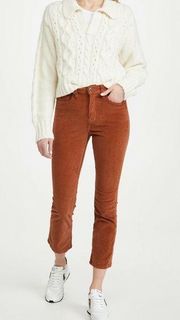 Veronica Beard Carly Kick Flare Corduroy Pants High Rise Clay Orange 00/24