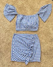 Game Day Blue Gingham Two Piece Set