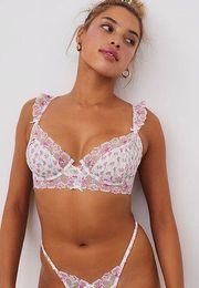 For love and lemons floral embroidered bra 38D