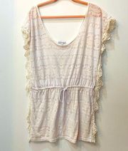 blue island white swimsuit cover up sz small