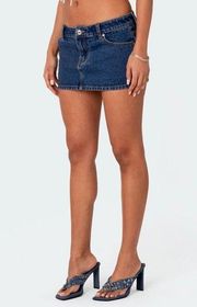 Vintage Y2K 90s  Naomi Denim Micro Mini Skirt in Dark Classic Wash