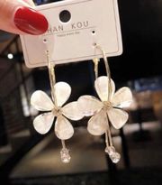 Women's Crystal Flower Drop Dangle Earrings
