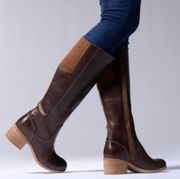 Dark Tan Leather Boots