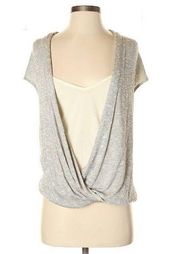 Ella Moss Grey Metallic Cowl Drape Sweater with Tank🤍⭐️🤍