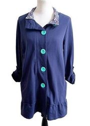 Matilda Jane Sweater Coat Navy Big Buttons Size Small Kidcore