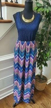 Lily Rose Sleeveless Casual Maxi Dress Size Medium