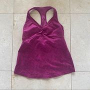 Lululemon  Magenta Flower Print Racerback Tank Sz 4