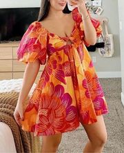 Summer Garden Ombre Mini Dress M