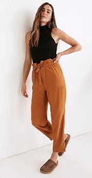 Madewell  Dunaway Paperbag Pants Belted Orange Golden Pecan XS