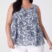 NWT Modern Swing Double-Layer Chiffon Tank (Navy Floral) - 18
