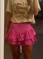 Pink Mini ruffle skirt