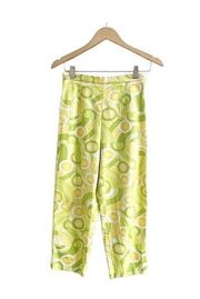 Vintage Briggs 70’s Funky Print Capri Pants High Waisted Size 6 Yellow Green