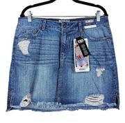 Rewash Womens Size 32 Vintage Reunion Denim Mini Skirt Distressed NEW Pockets