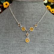 Liz & Co yellow stone drop necklace