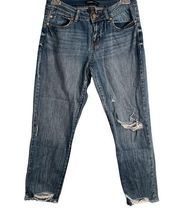 SINCERELY JULES Jeans 28 x 24 Distressed Relax Straight Mid Rise Cropped