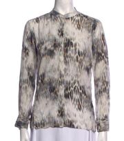 Maje Chameleon Silk Button Down Long Sleeve Printed Blouse Women’s Size 3 or L