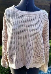 No Boundaries Womens Pale Pink Sweater - XXLg