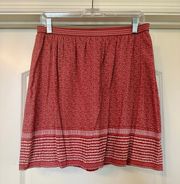 - Adorable Burnt Red And White Linen Skirt - Perfect Condition 🤍