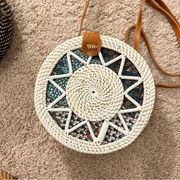 round rattan bag