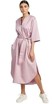 NWOT Light Rose Pink Casual Belted Midi Dress New