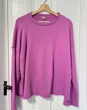 Eileen Fisher organic cotton terry pull over purple