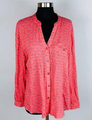 Kut From The Kloth Printed Pink Button Down Shirt