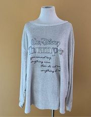 Primark Disney Womens Size XL Long Sleeve Gray "Thumper" velour Crew Neck top