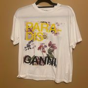 COPY - Ganni Paradise White T Shirt XS/Small