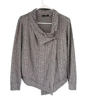0740 TART Black White Chevron Cardigan Sweater Jacket Size XS