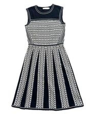 Tory Burch Sleeveless Black & White Knit Dress Size XS