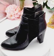 Adrienne Vittadini EUC Trinie Black Boots Women’s Size 8 Chunky Heel Booties.