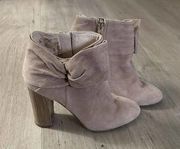 Louise Et Cie Lo-Theron Tan Suede Side Bow Booties Size 6.5