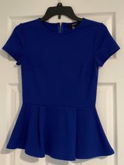 Blue Peplum Top