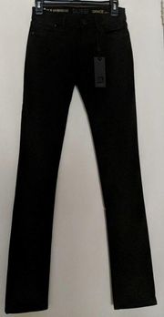 DL1961 Grace Slim Straight Leg Jean Black Mid Rise 24 New