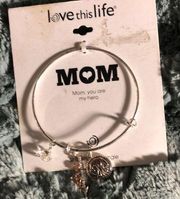 Love this life silver plated bangle bracelet