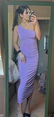Purple One Shoulder MIDI Dress