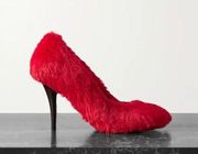 STELLA MCCARTNEY Ryder Pump in Red 41 New with Box Womens Faux Fur High Heels