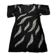 Chelsea & Violet Dress Womens Medium Snake Python V Neck Flutter Sleeve Anthro