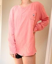 Southern Tide Oversized Pink Long Sleeve Top